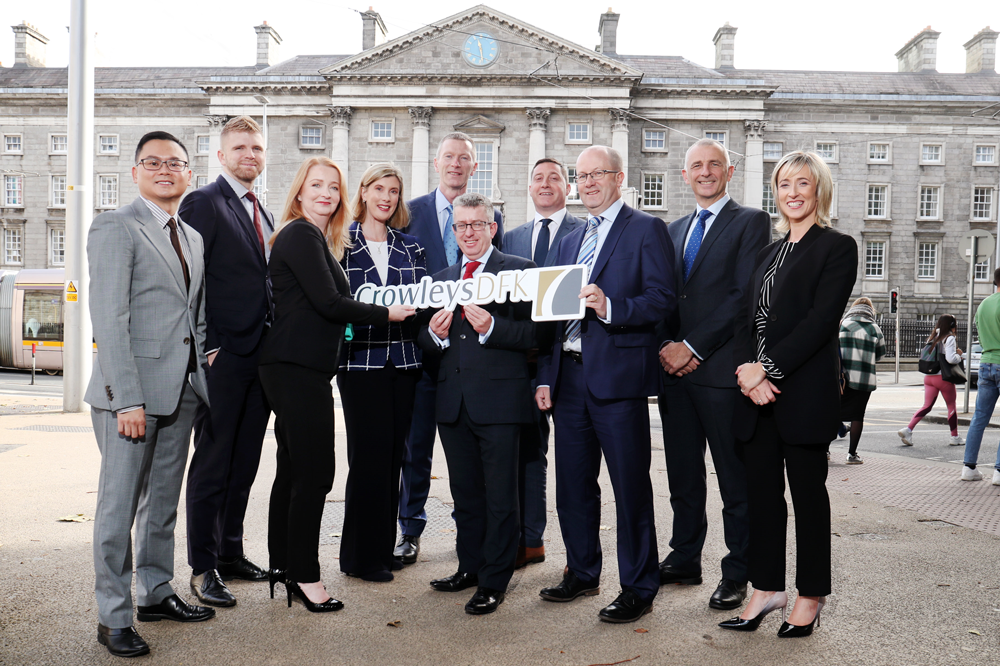 Partners from accountancy firms Crowleys DFK & Anne Brady McQuillans DFK pictured announcing both firms are to merge.